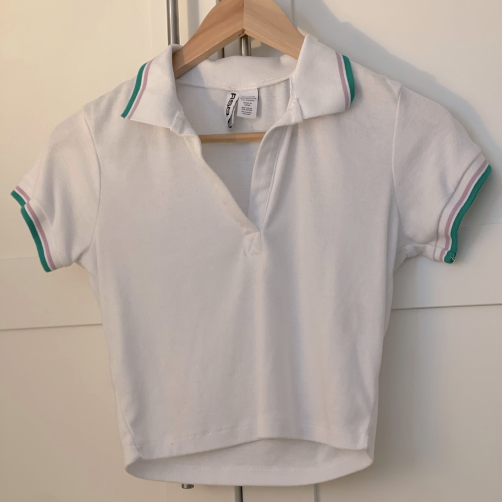 White crop with neon stripes